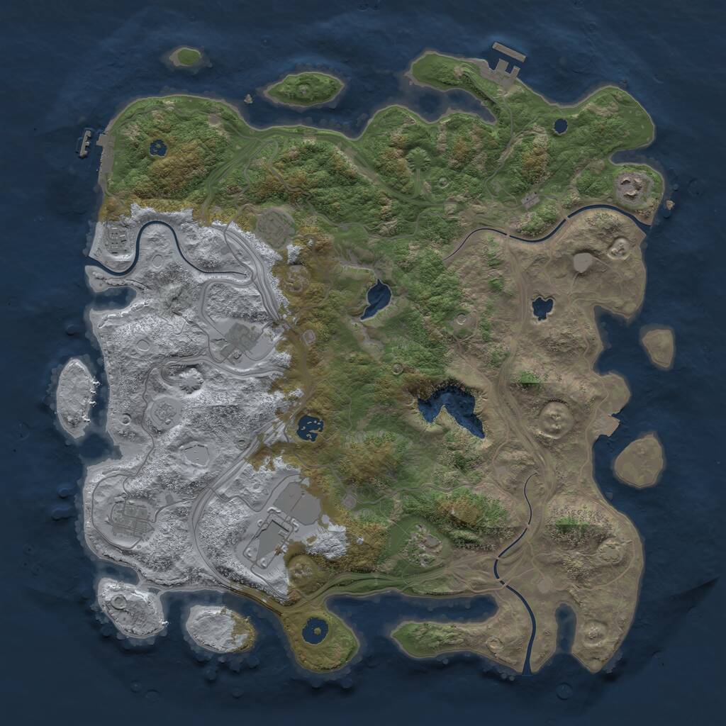 Rust Map: Procedural Map, Size: 4250, Seed: 1422932499, 14 Monuments