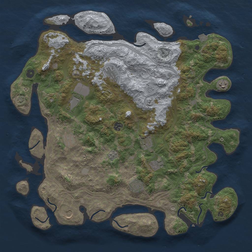 Rust Map: Procedural Map, Size: 4400, Seed: 91960863, 16 Monuments