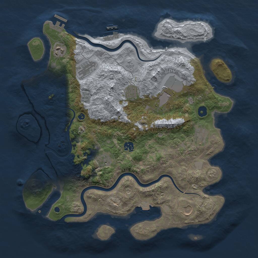 Rust Map: Procedural Map, Size: 3850, Seed: 82348331, 15 Monuments