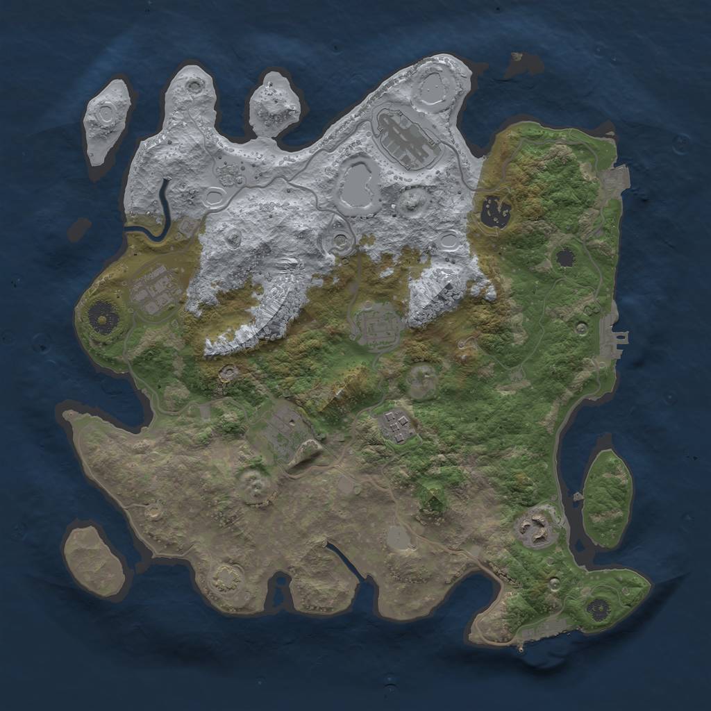 Rust Map: Procedural Map, Size: 3400, Seed: 17433503, 15 Monuments