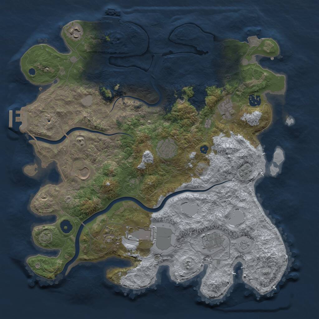 Rust Map: Procedural Map, Size: 3800, Seed: 29471844, 15 Monuments