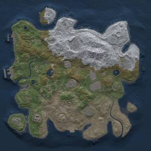 Thumbnail Rust Map: Procedural Map, Size: 3500, Seed: 500720073, 14 Monuments