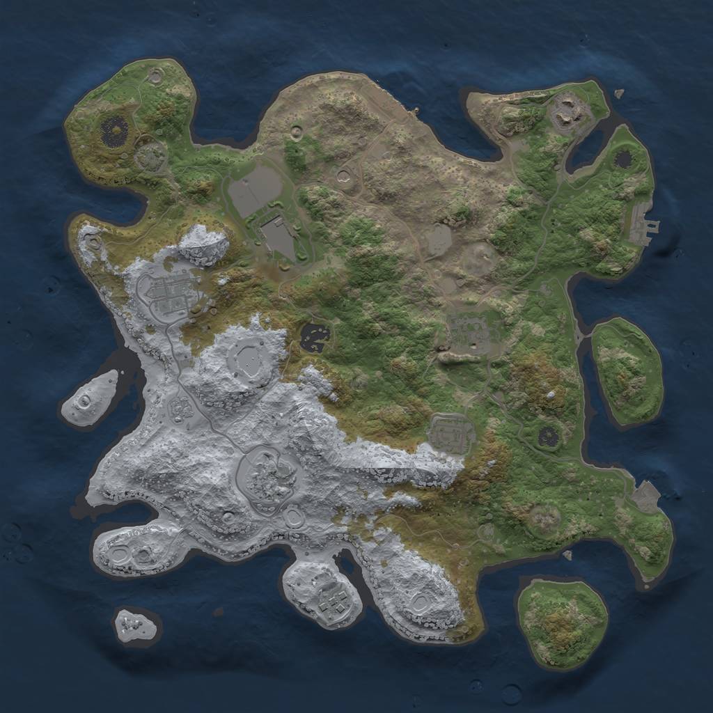 Rust Map: Procedural Map, Size: 3550, Seed: 87306226, 16 Monuments
