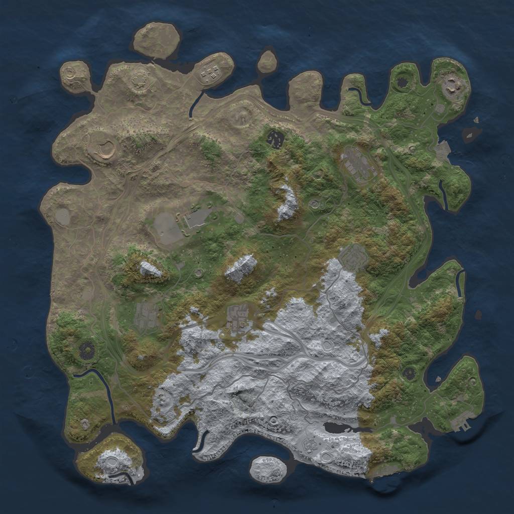 Rust Map: Procedural Map, Size: 4300, Seed: 95825911, 17 Monuments