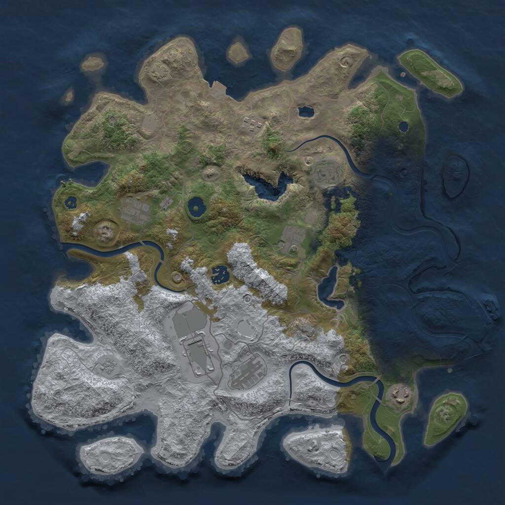 Rust Map: Procedural Map, Size: 4000, Seed: 47772720, 13 Monuments