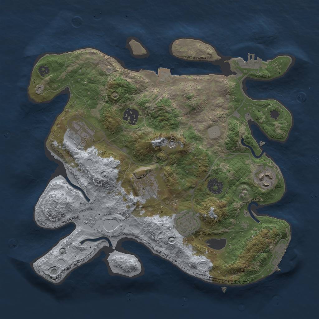 Rust Map: Procedural Map, Size: 3000, Seed: 1638467467, 12 Monuments