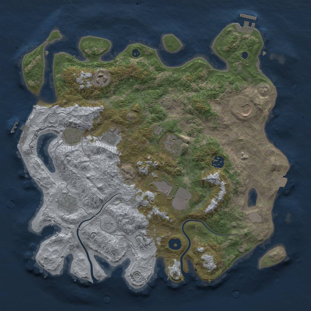 Rust Map: Procedural Map, Size: 3750, Seed: 70772523, 15 Monuments
