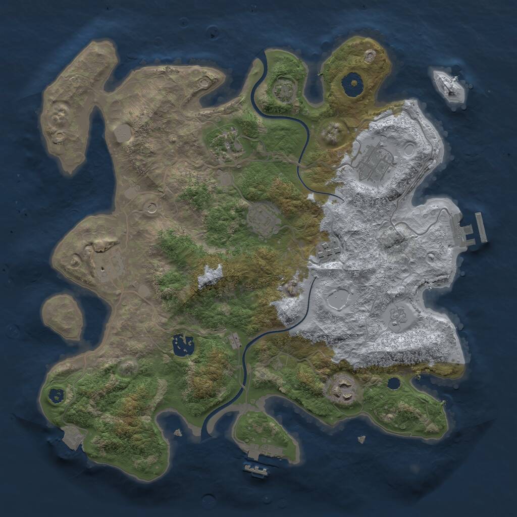 Rust Map: Procedural Map, Size: 3400, Seed: 64685968, 13 Monuments