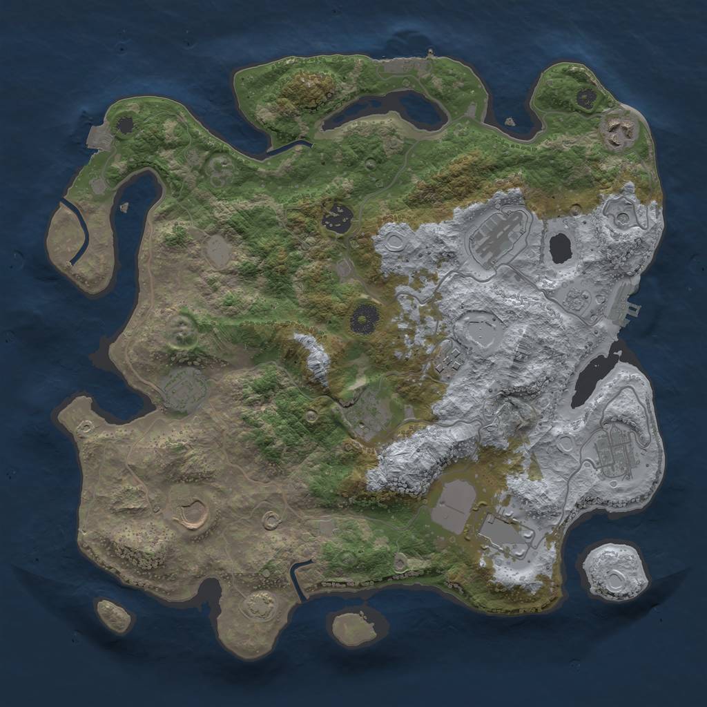Rust Map: Procedural Map, Size: 3600, Seed: 57817961, 17 Monuments