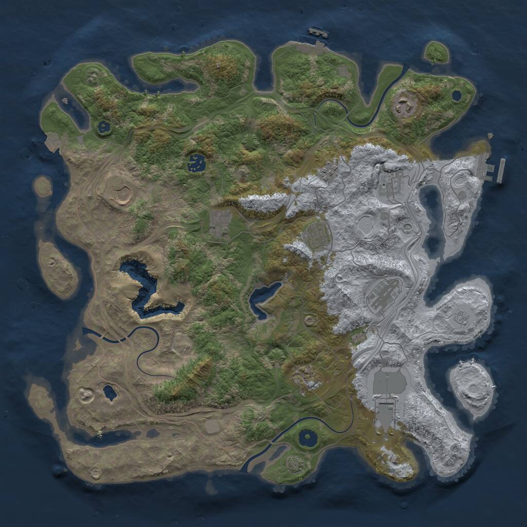 Rust Map: Procedural Map, Size: 4250, Seed: 18022023, 16 Monuments