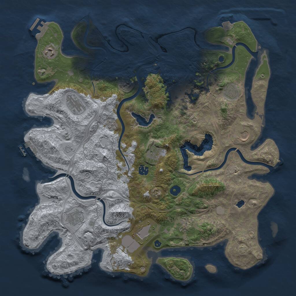 Rust Map: Procedural Map, Size: 4300, Seed: 78377223, 17 Monuments