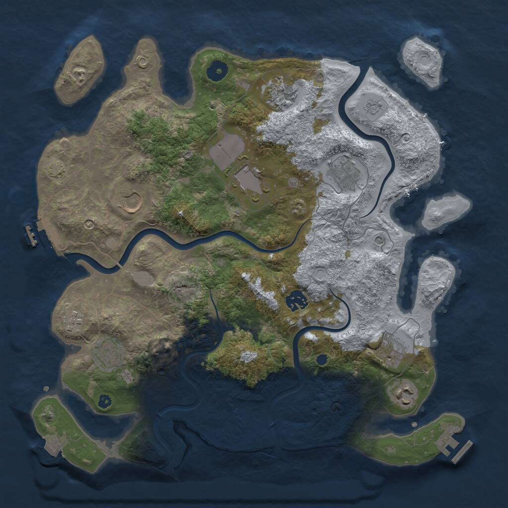 Rust Map: Procedural Map, Size: 3700, Seed: 26658992, 15 Monuments