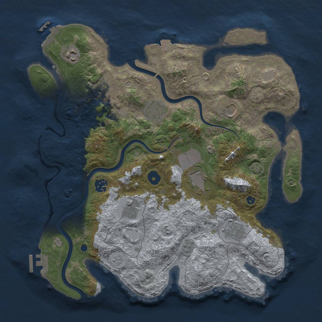 Rust Map: Procedural Map, Size: 3700, Seed: 12353618, 15 Monuments