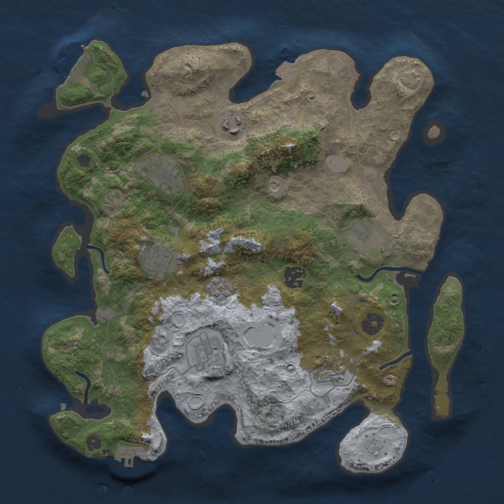 Rust Map: Procedural Map, Size: 3400, Seed: 1306449, 16 Monuments