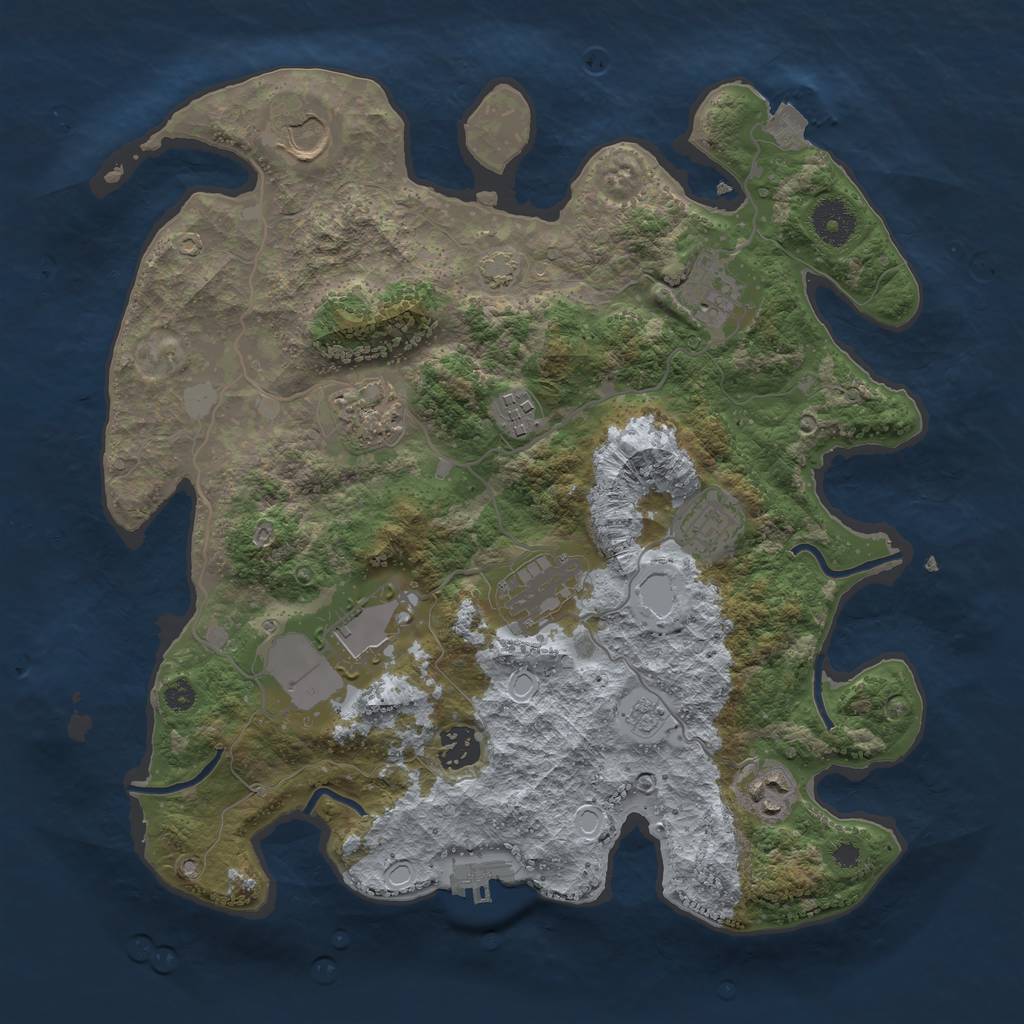Rust Map: Procedural Map, Size: 3500, Seed: 244339151, 15 Monuments