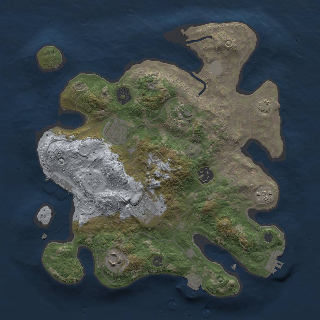 Rust Map: Procedural Map, Size: 3000, Seed: 1243070, 14 Monuments
