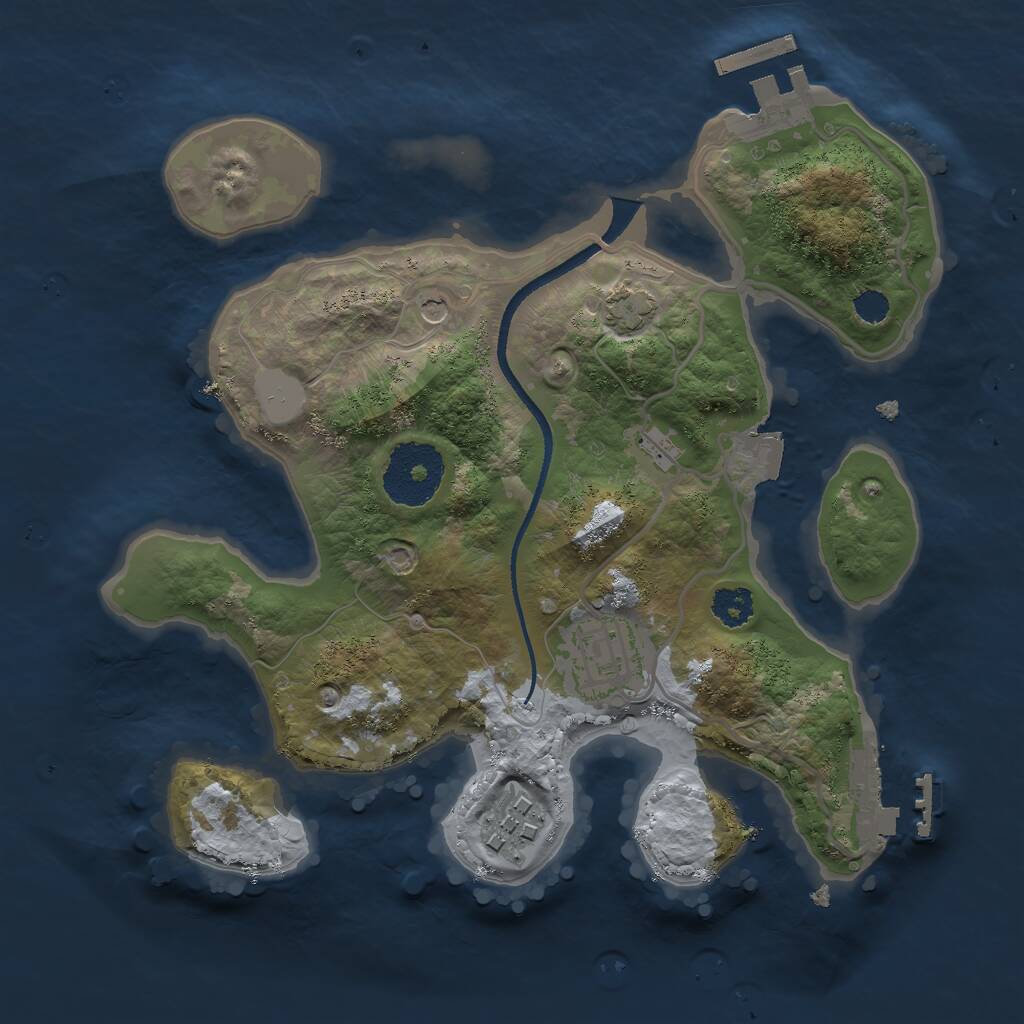Rust Map: Procedural Map, Size: 2500, Seed: 5692, 7 Monuments