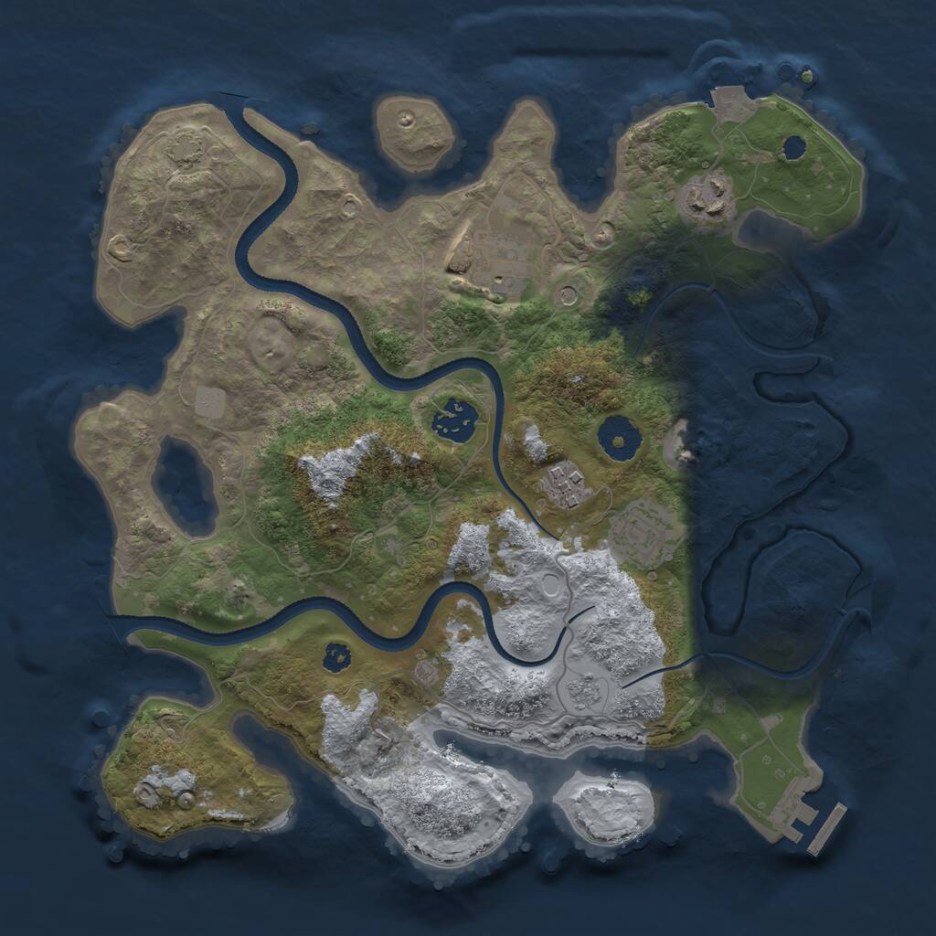 Rust Map: Procedural Map, Size: 3250, Seed: 234124843, 10 Monuments