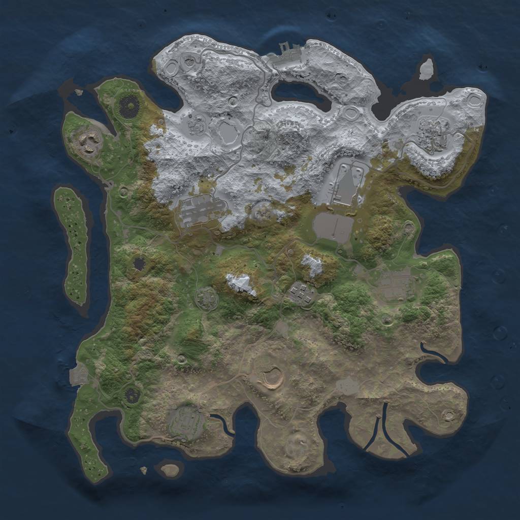 Rust Map: Procedural Map, Size: 3500, Seed: 98865976, 15 Monuments