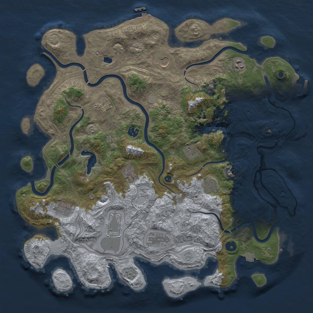 Rust Map: Procedural Map, Size: 4400, Seed: 98460603, 17 Monuments