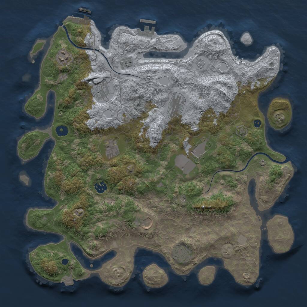 Rust Map: Procedural Map, Size: 3950, Seed: 39872137, 15 Monuments