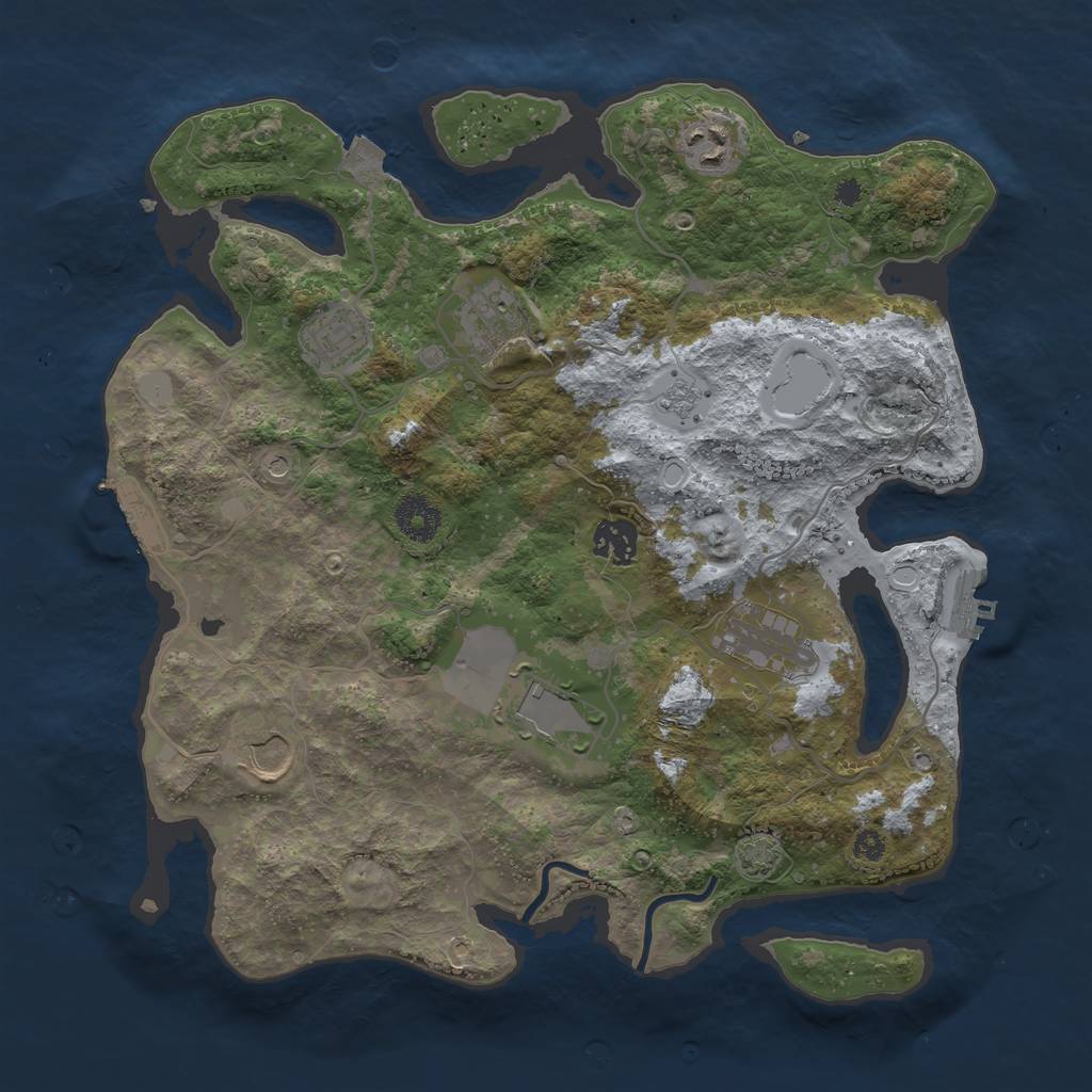 Rust Map: Procedural Map, Size: 3500, Seed: 73038486, 15 Monuments