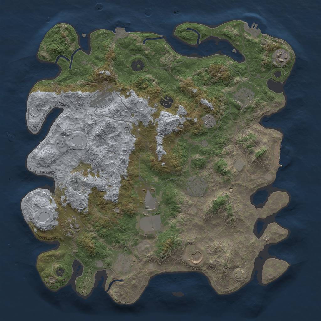 Rust Map: Procedural Map, Size: 3900, Seed: 81408749, 18 Monuments