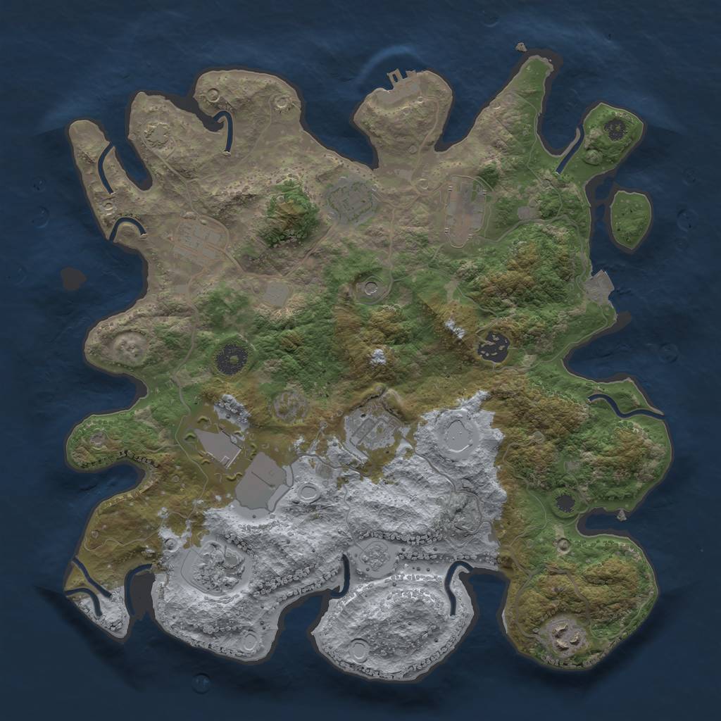 Rust Map: Procedural Map, Size: 3500, Seed: 13637161, 15 Monuments