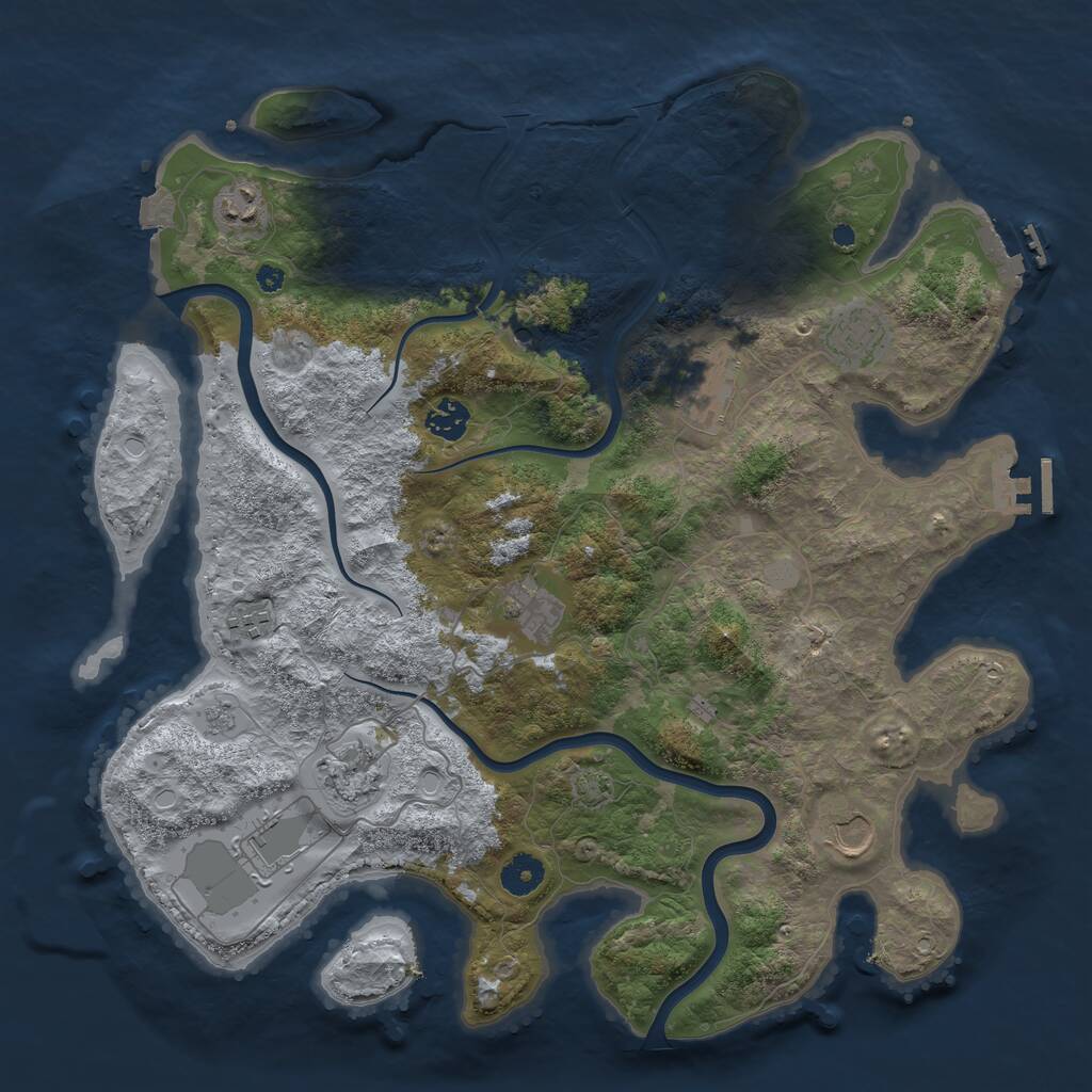 Rust Map: Procedural Map, Size: 3950, Seed: 65151902, 15 Monuments