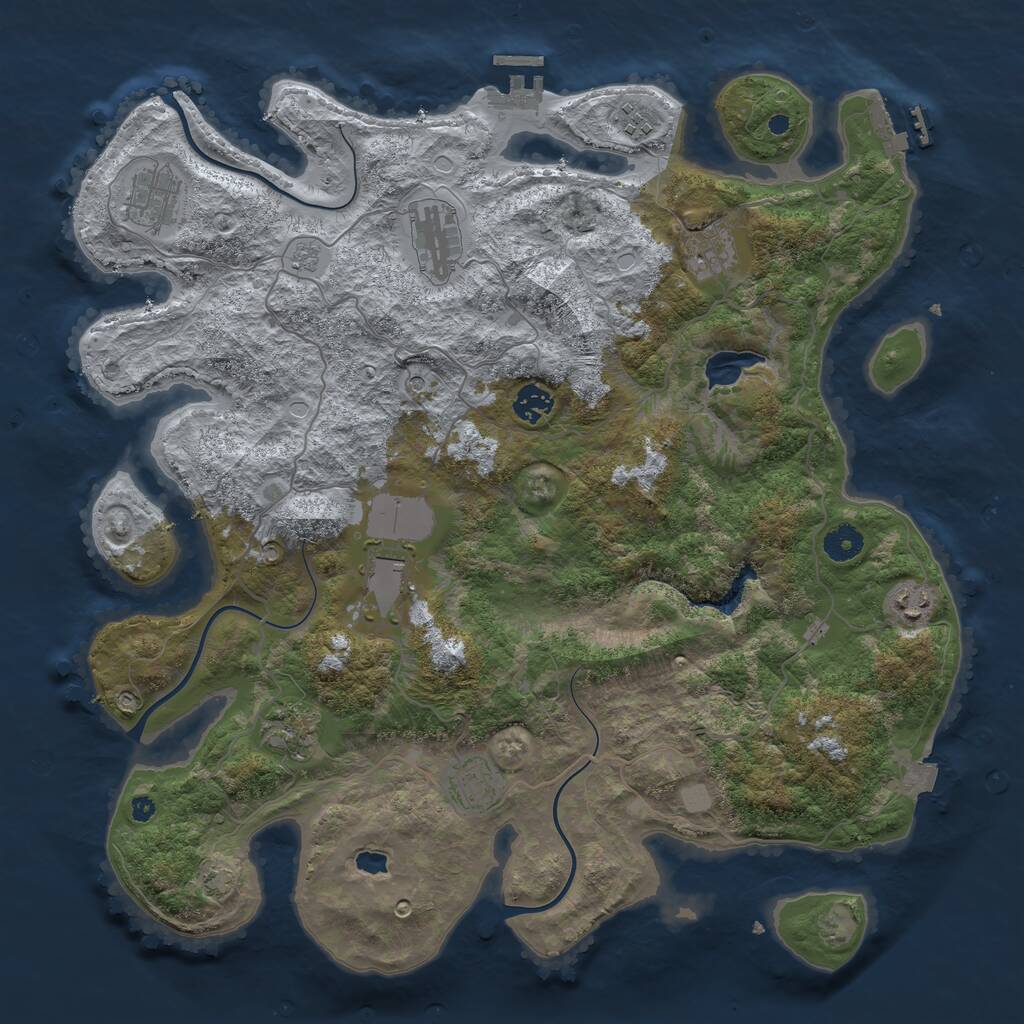 Rust Map: Procedural Map, Size: 4100, Seed: 57459826, 15 Monuments