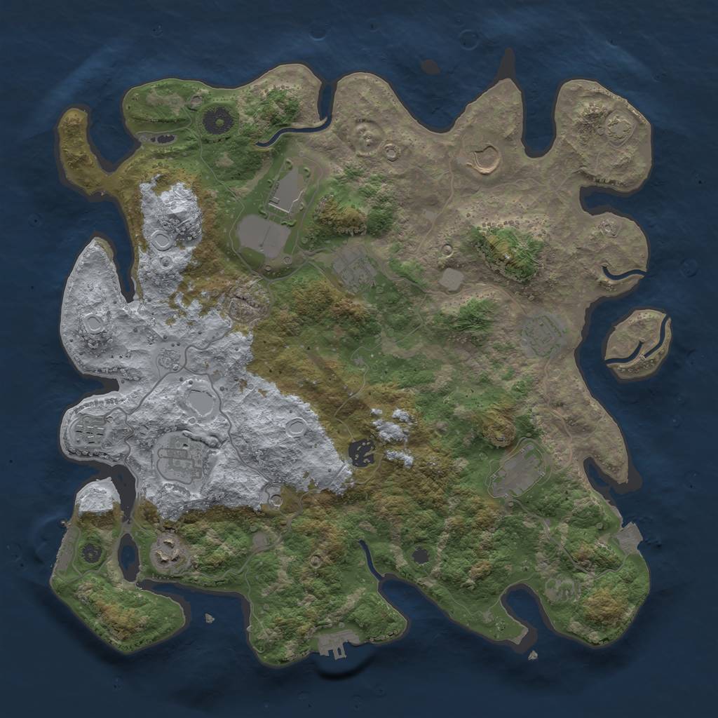 Rust Map: Procedural Map, Size: 3800, Seed: 98241338, 17 Monuments