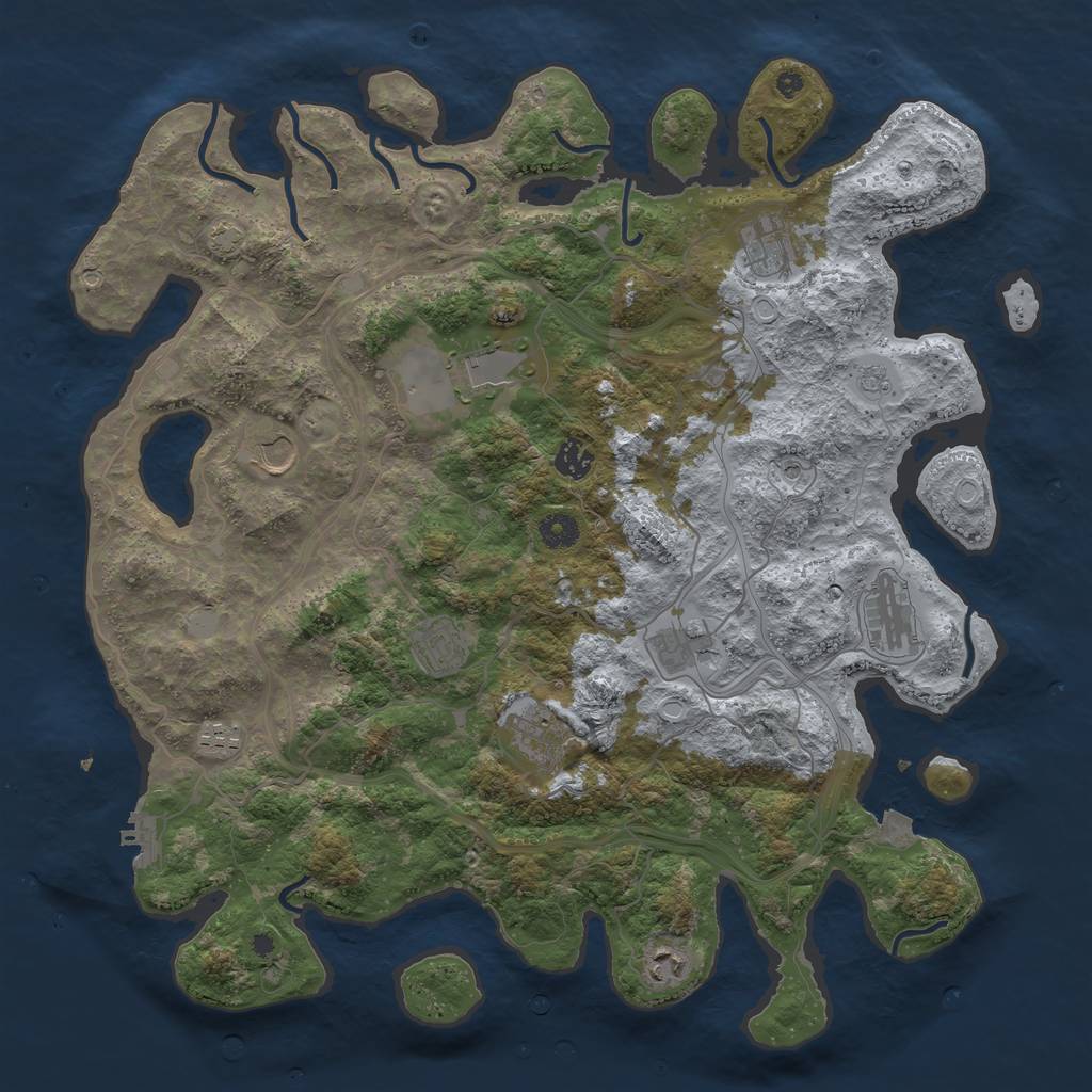 Rust Map: Procedural Map, Size: 4250, Seed: 44176464, 17 Monuments