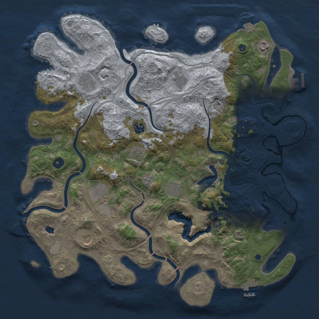Rust Map: Procedural Map, Size: 4400, Seed: 80411129, 15 Monuments