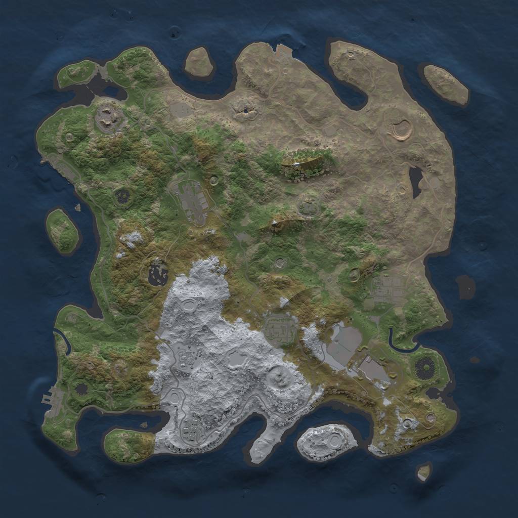 Rust Map: Procedural Map, Size: 3650, Seed: 67363, 16 Monuments