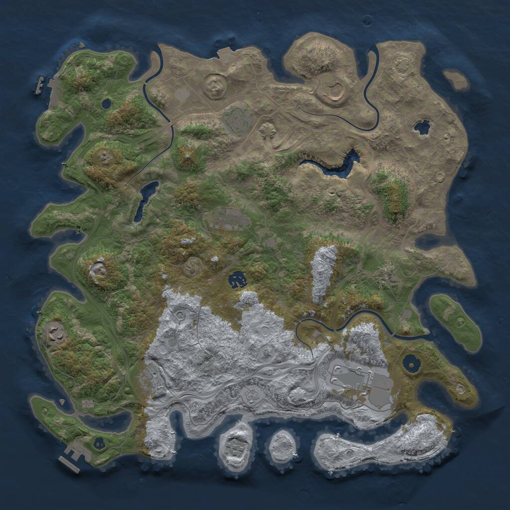 Rust Map: Procedural Map, Size: 4300, Seed: 74074367, 15 Monuments