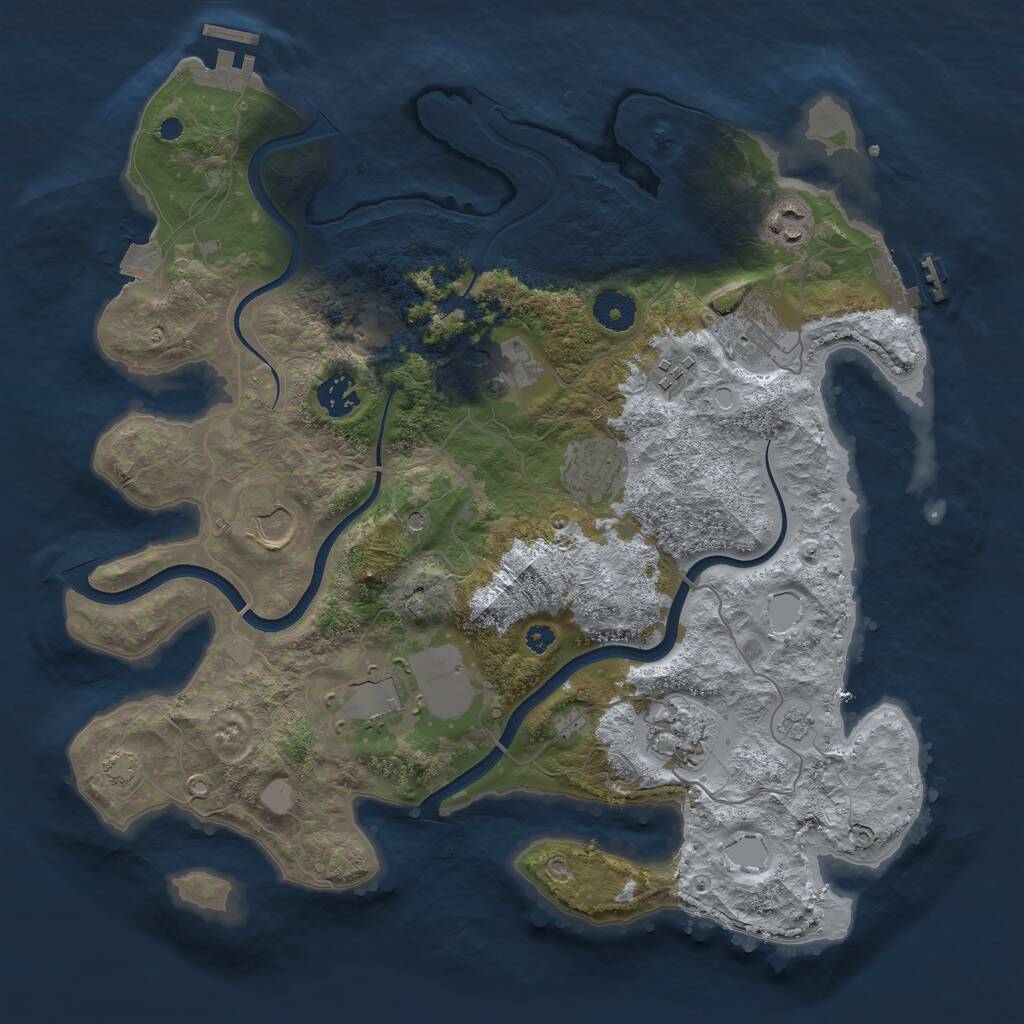 Rust Map: Procedural Map, Size: 3650, Seed: 11267248, 15 Monuments