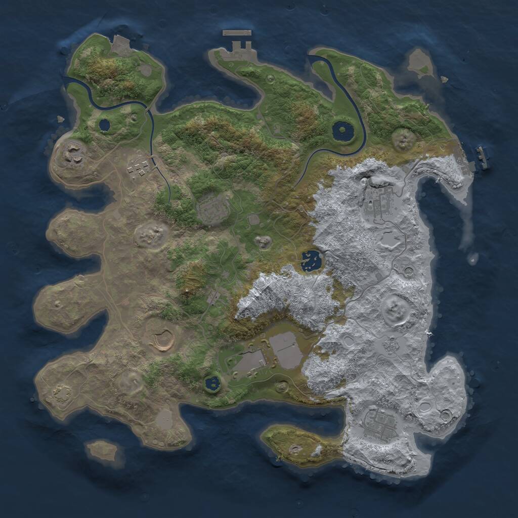 Rust Map: Procedural Map, Size: 3650, Seed: 11267248, 14 Monuments