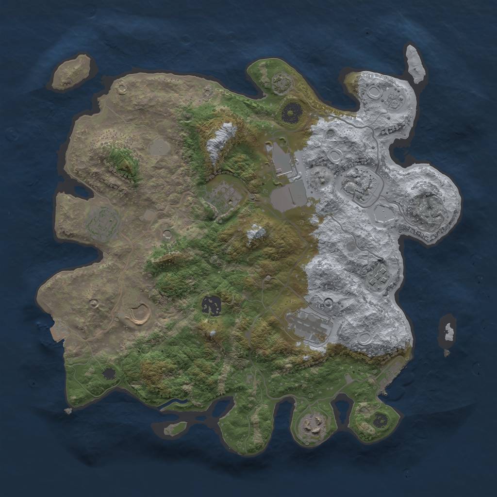Rust Map: Procedural Map, Size: 3550, Seed: 97617395, 16 Monuments