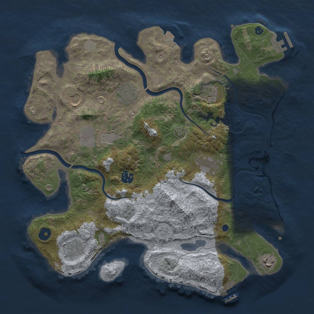Rust Map: Procedural Map, Size: 3750, Seed: 94921957, 15 Monuments