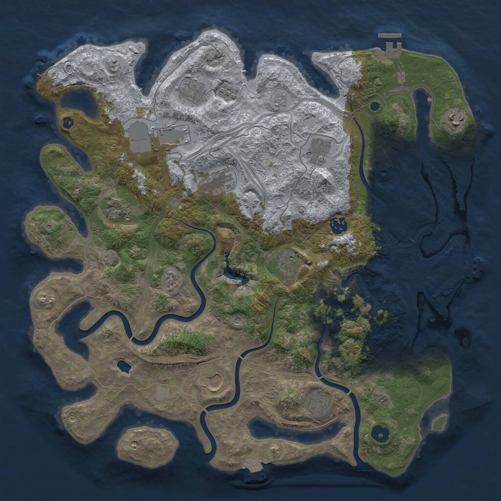 Rust Map: Procedural Map, Size: 4300, Seed: 9569717, 17 Monuments