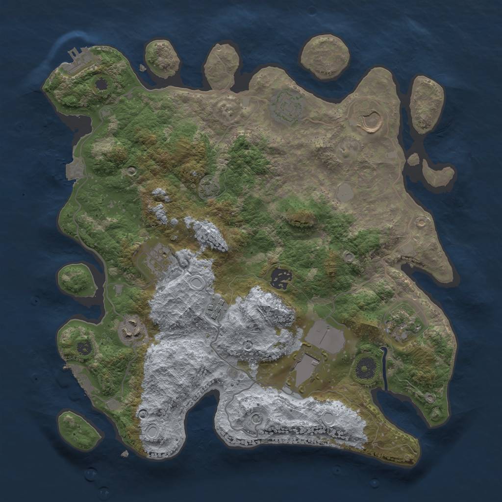 Rust Map: Procedural Map, Size: 3500, Seed: 71944886, 15 Monuments