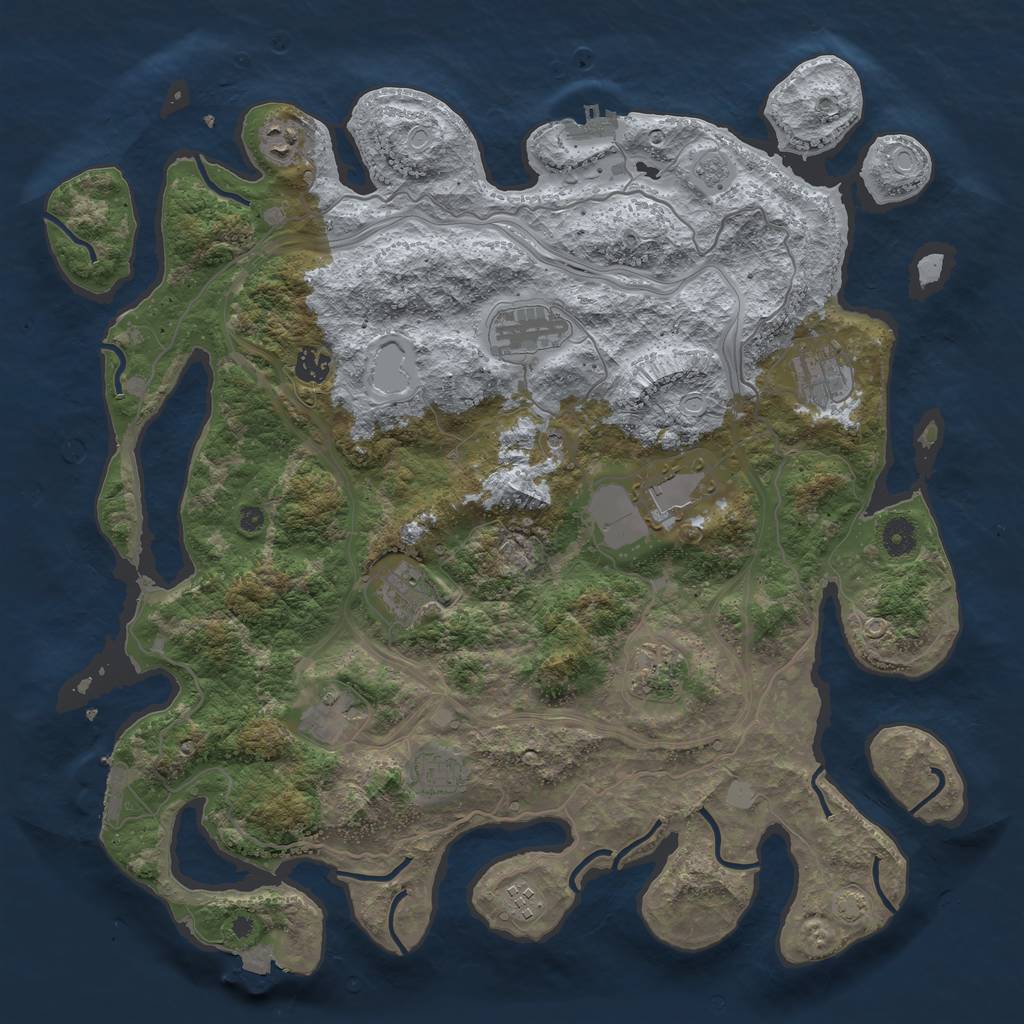 Rust Map: Procedural Map, Size: 4250, Seed: 86317650, 18 Monuments