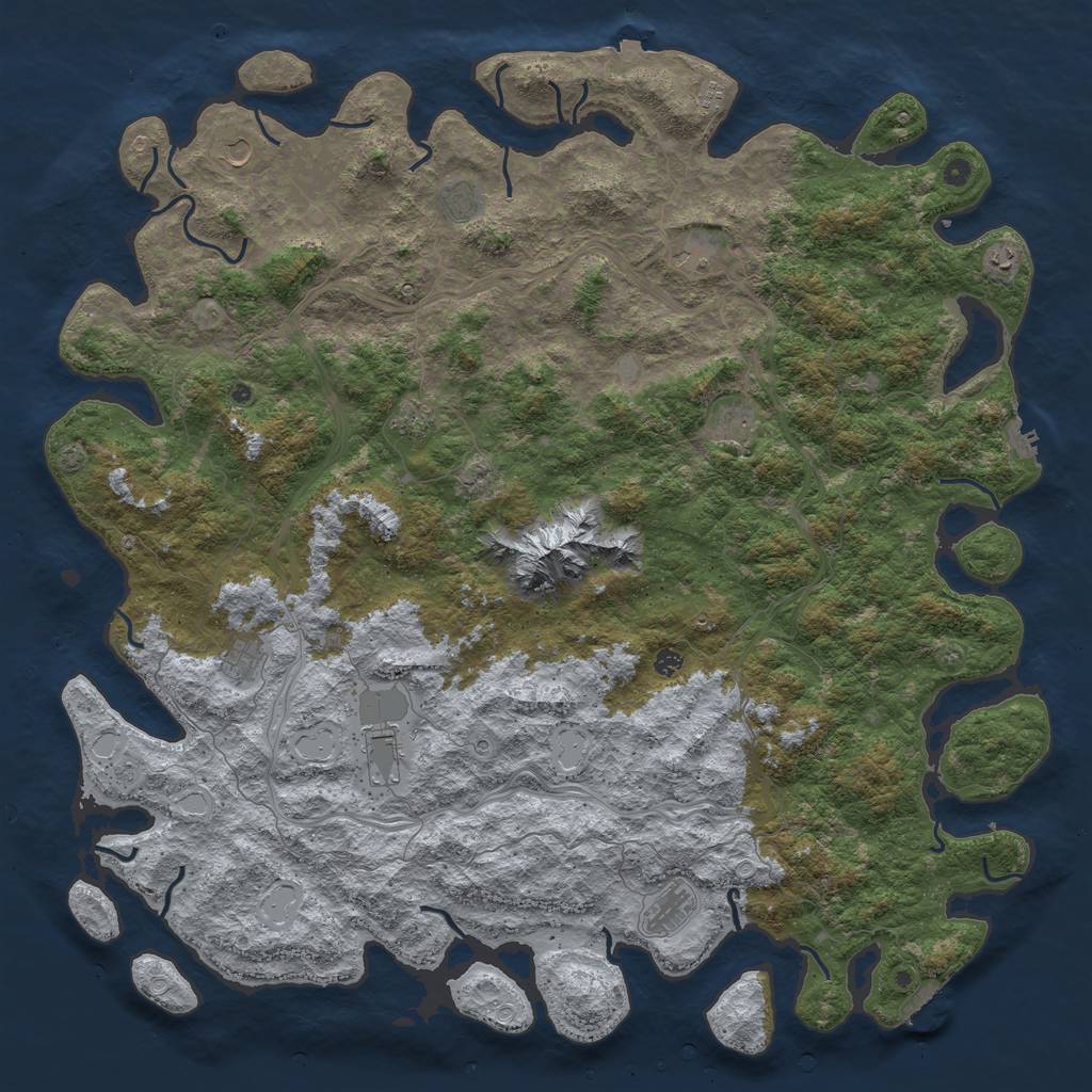 Rust Map: Procedural Map, Size: 6000, Seed: 903245597, 19 Monuments