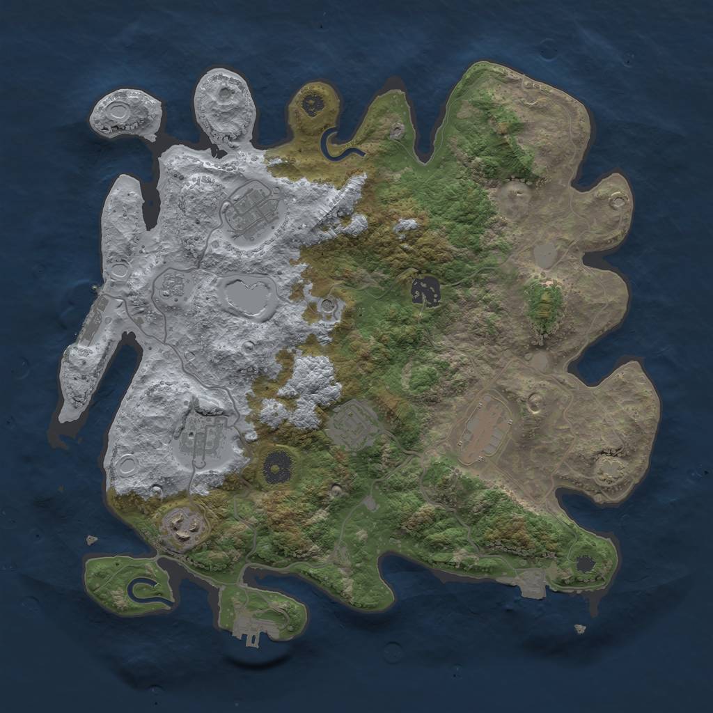 Rust Map: Procedural Map, Size: 3400, Seed: 27799069, 14 Monuments