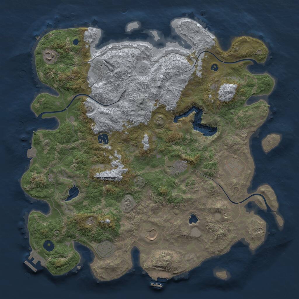 Rust Map: Procedural Map, Size: 4100, Seed: 26885516, 13 Monuments