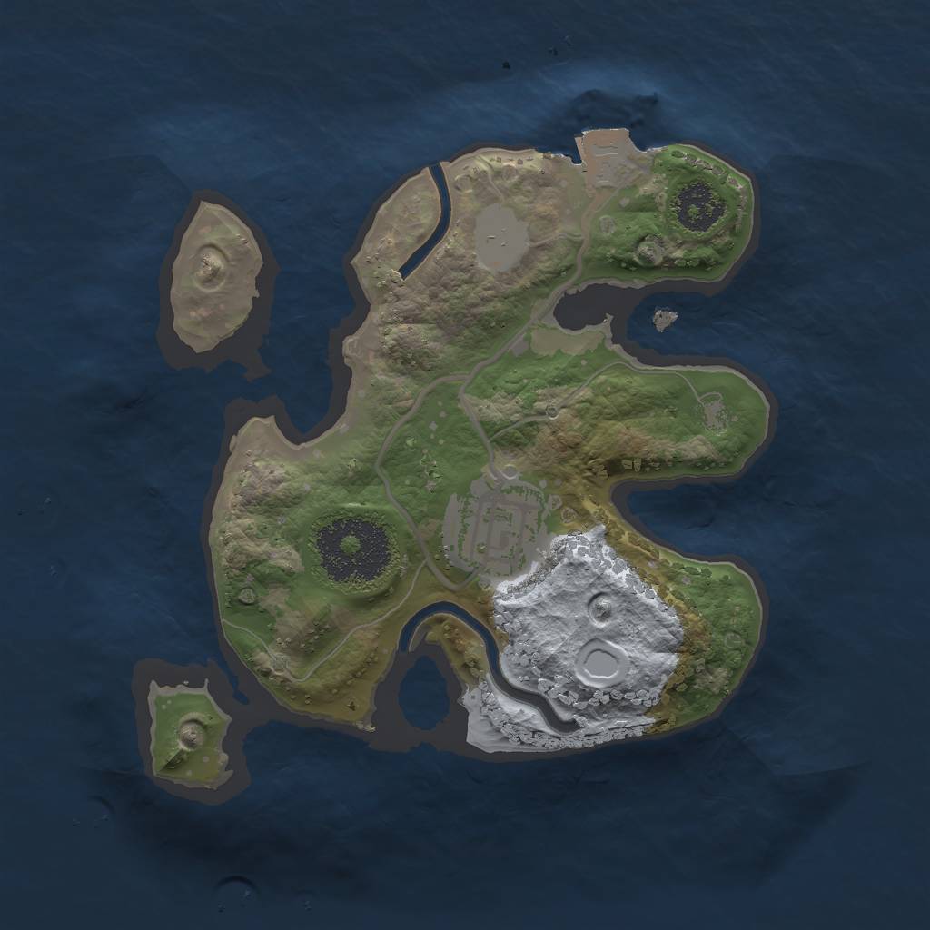 Rust Map: Procedural Map, Size: 2000, Seed: 39225122, 4 Monuments