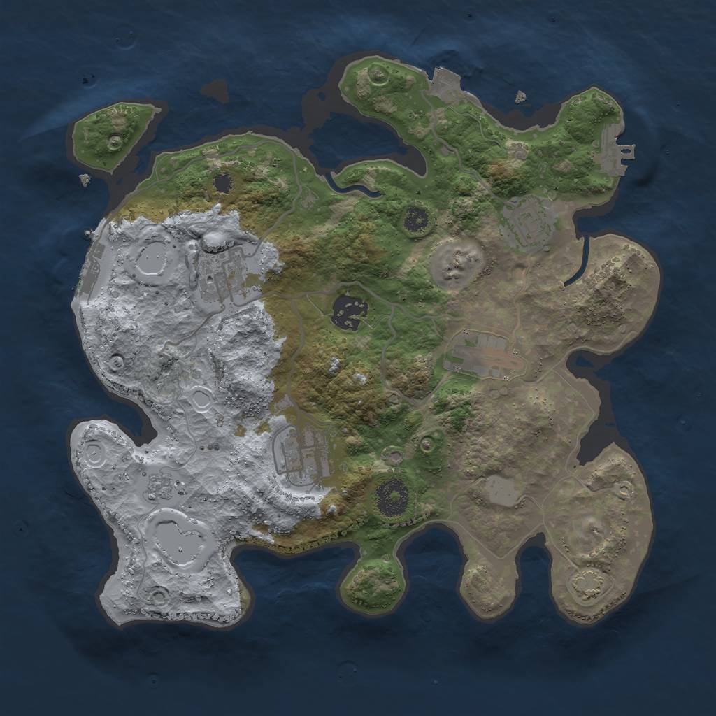 Rust Map: Procedural Map, Size: 3000, Seed: 303646222, 12 Monuments