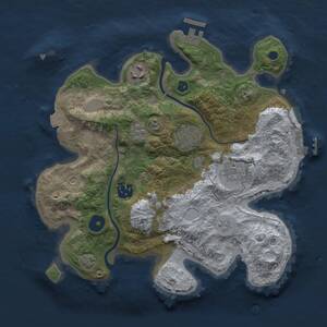 Thumbnail Rust Map: Procedural Map, Size: 3000, Seed: 1152615600, 11 Monuments