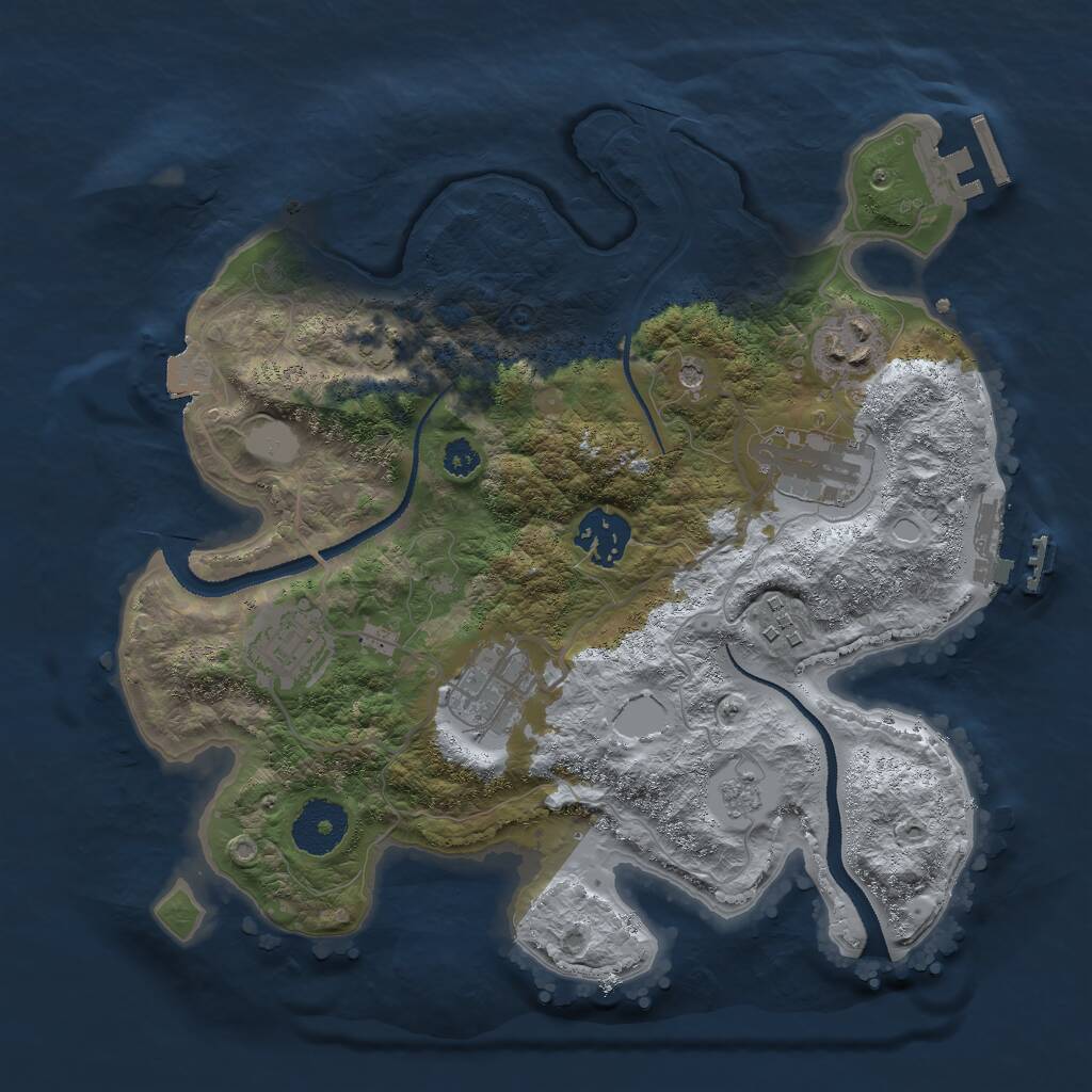 Rust Map: Procedural Map, Size: 3000, Seed: 1152615600, 12 Monuments