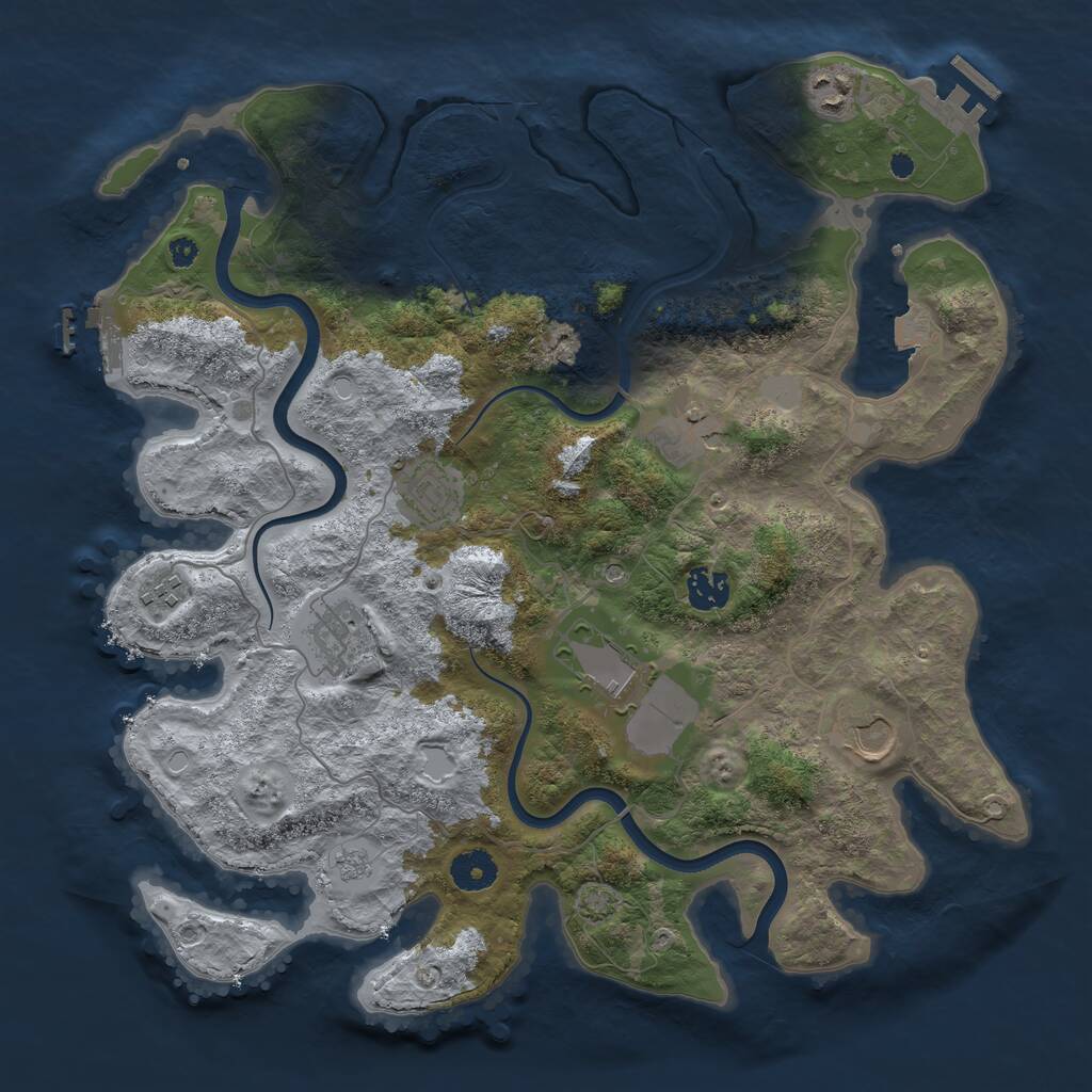 Rust Map: Procedural Map, Size: 3750, Seed: 45656492, 14 Monuments